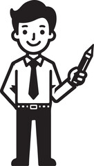 standing smile teacher man vector illastration