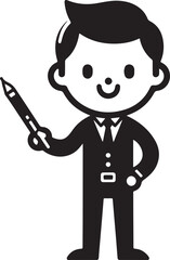 standing smile teacher man vector illastration