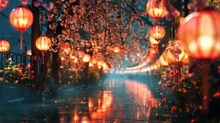 spring Chinese lantern. Spring lantern festival design