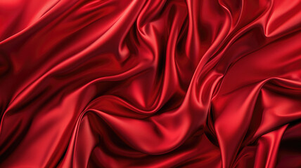 Fototapeta premium abstract background, red satin background red luxury fabric background. red silk background Generative AI