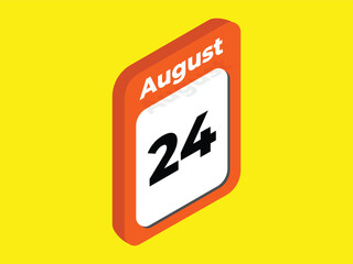 August 24- Calendar date icon vector illustration