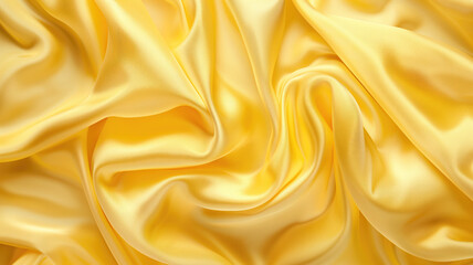Obraz premium abstract background, yellow satin background yellow luxury fabric background. yellow silk background Generative AI