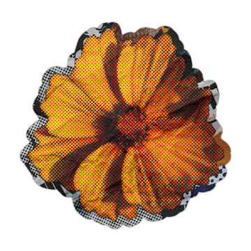 Collage Flower Design Element
