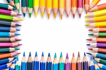 color pencils isolated on white background