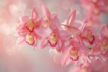 Fototapeta premium Numerous pink blooms branch