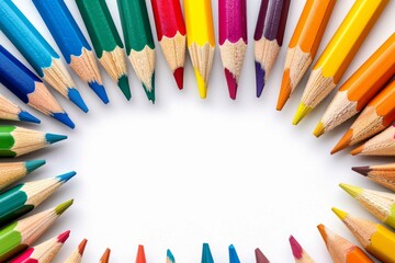 color pencils isolated on white background