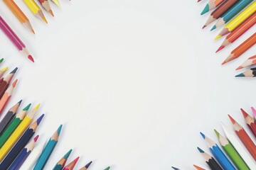 Fototapeta premium color pencils isolated on white background