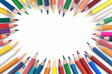 Fototapeta premium color pencils isolated on white background