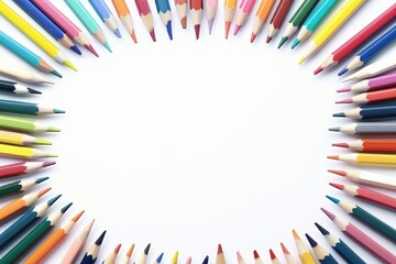 Fototapeta premium color pencils isolated on white background