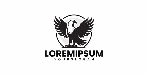 African fish eagle modern minimal silhouette style logo