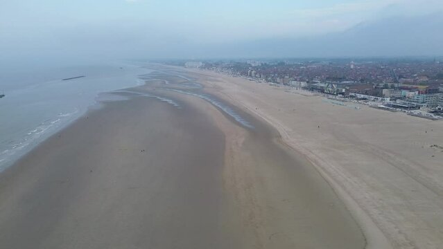 drone video Dunkirk beach France Europe	