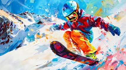 Exhilarating Snowboarding Expressive Interpretation of an Infant Shredding the Slopes