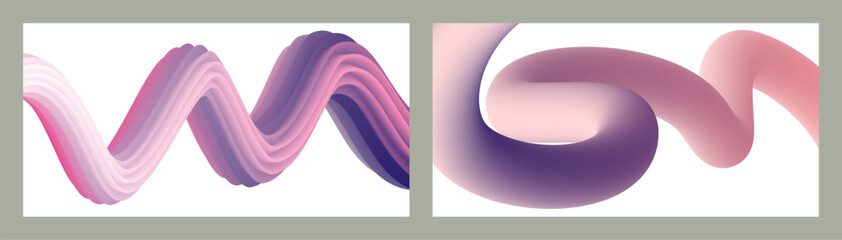 Abstract volumetric background. Cords. set of two illustrations. Toothpaste in a tube. Minimalism. Creative modern background. Cover design, wallpaper, background. eps vector.