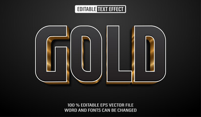 Editable 3d text style effect - Golden Black Bold  text effect Template