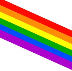 Rainbow pride flag illustration on white background, lesbian, gay, bisexual, transgender; love people