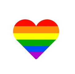 rainbow isolated heart on white background, love design icon 