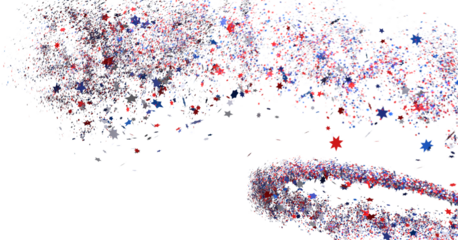 stars confetti on american independence day party