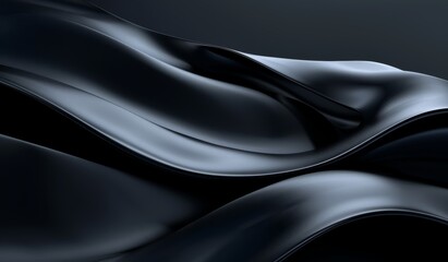 Fototapeta premium Black background with smooth lines, elegant curves 