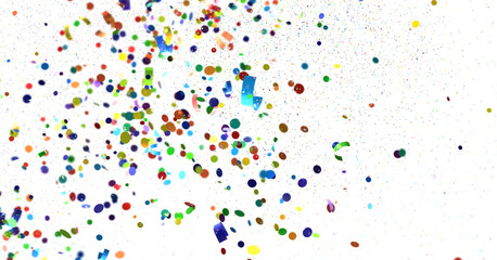  Colorful confetti on white background