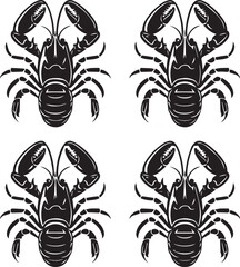 Vector illustration of a shrimp, a member of the Caridea order, depicted in a scratchboard style. This hand-drawn image captures the intricate details of the shrimp's anatomy