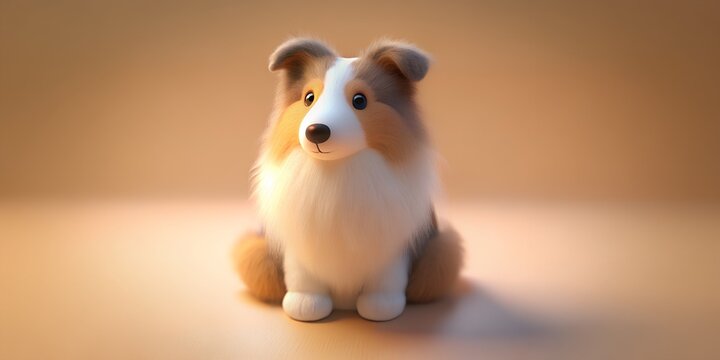 Cute Dog Teddy Fluffy Animal Photo of a collie