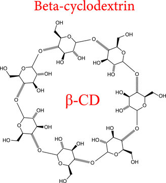 Chemical structure of the Beta-cyclodextrin .Vector illustration
