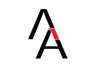 A and A, AA logo initial vector mark,AA classic vintage vector monogram abstract alphabetic logo with red touch