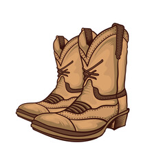 Cowboy shoes illustration design