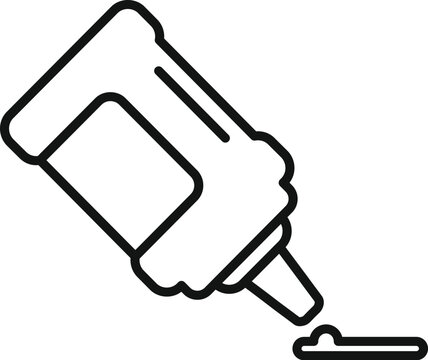recommend clip art: Simple line drawing of a bottle dispensing a controlled amount of glue