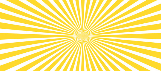 Yellow and white sunburst background with rays