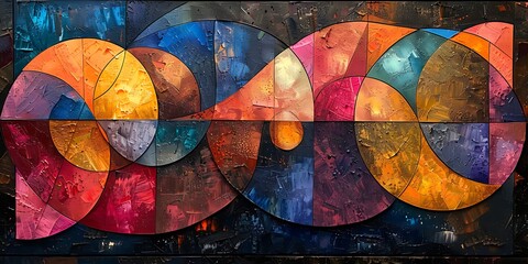 Convergence of Perspectives Delve into convergence of perspective abstract masterpiece reflects multifaceted nature of intersectionality Geometric shape intricate pattern intersect overlap symbolizing