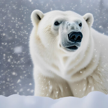 pollar bear in the snow