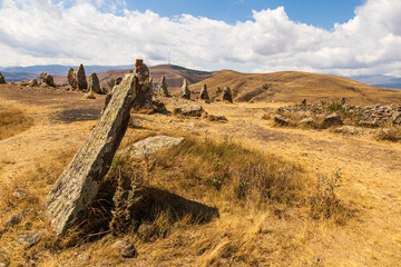 View of the Carahunge, prehistoric archaeological site near the town of Sisian, Armenia.