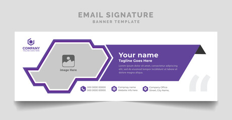 corporate email signature modern template design. mailers personal electronic mail banner