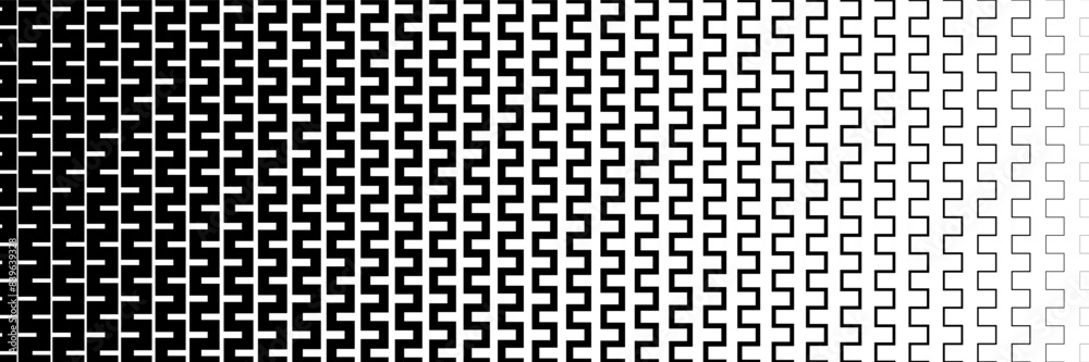 Poster horizontal halftone of black square lines design for pattern and background.