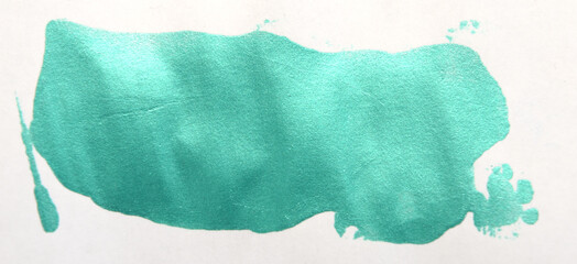 simple background of green paint stain on white paper
