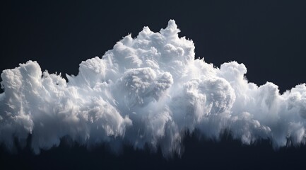 Cloud made of cotton wool on a black background 