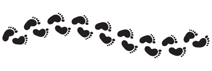 Fototapeta premium baby feet icon vector set. footprint, newborn, kids feet sign