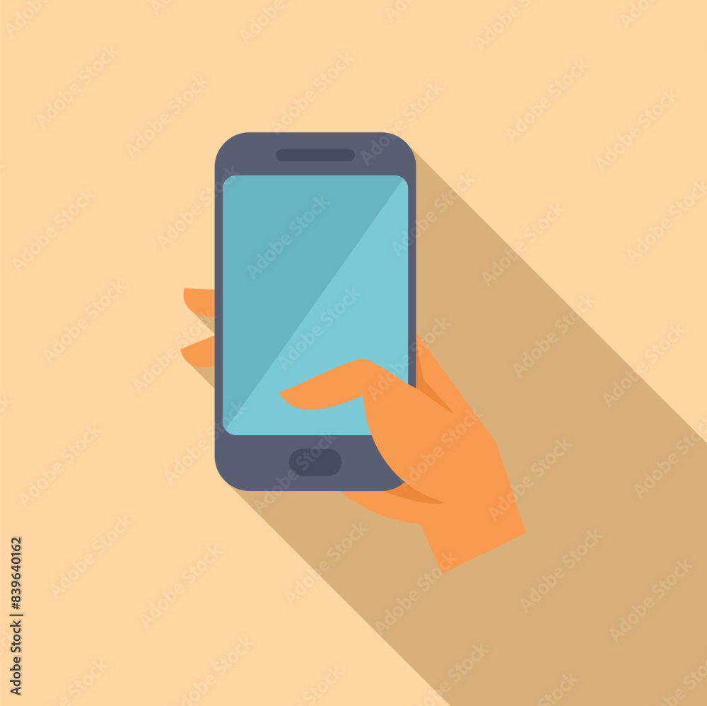 Poster hand is using a smartphone, touching the screen while browsing