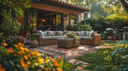 Family Bonding in Style: Setting up Cozy Outdoor Furniture in New Backyard