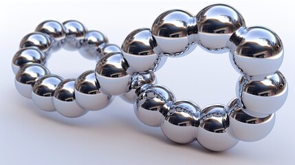 A white background with silver spheres floating in the center, creating an abstract and minimalistic composition.