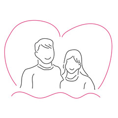Sketch love concept minimal couple in love drawing line art couple lovely drawn together line love concept with white ioslated background. Abstract,vector,illustration.
