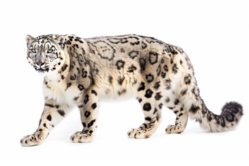 snow leopard isolated on white