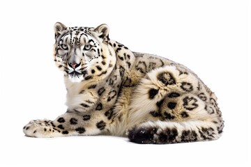 Naklejka premium snow leopard isolated on white