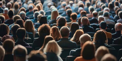 Defocused crowd at an educational seminar