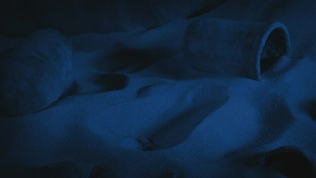 Ancient Clay Jar Is Picked Up In Cave At Night