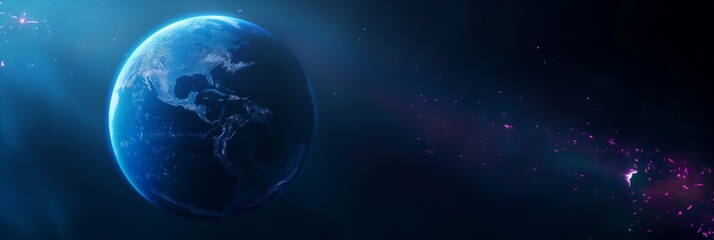 Obraz premium blue planet with space