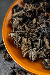dried black fungus appetizer meal food snack on the table copy space food background rustic top view keto or paleo diet vegetarian vegan food