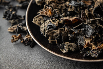 dried black fungus appetizer meal food snack on the table copy space food background rustic top view keto or paleo diet vegetarian vegan food