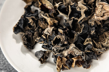 dried black fungus appetizer meal food snack on the table copy space food background rustic top view keto or paleo diet vegetarian vegan food